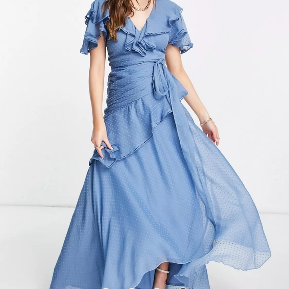 Asos Design blue dress sz 2 - Picture 1 of 6